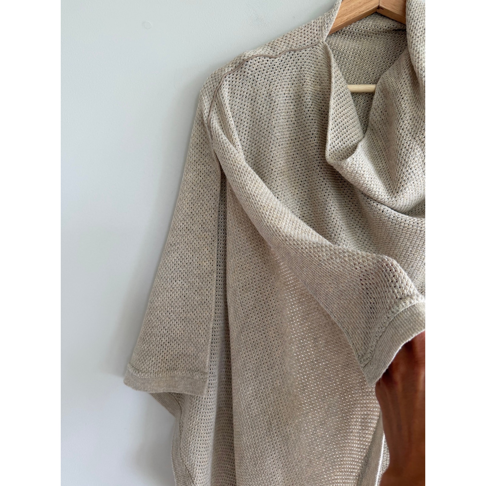 We Are Amma Natural Cocoon Multi Use Knit Poncho Nursing Cover Cream Os — image 3 of 5